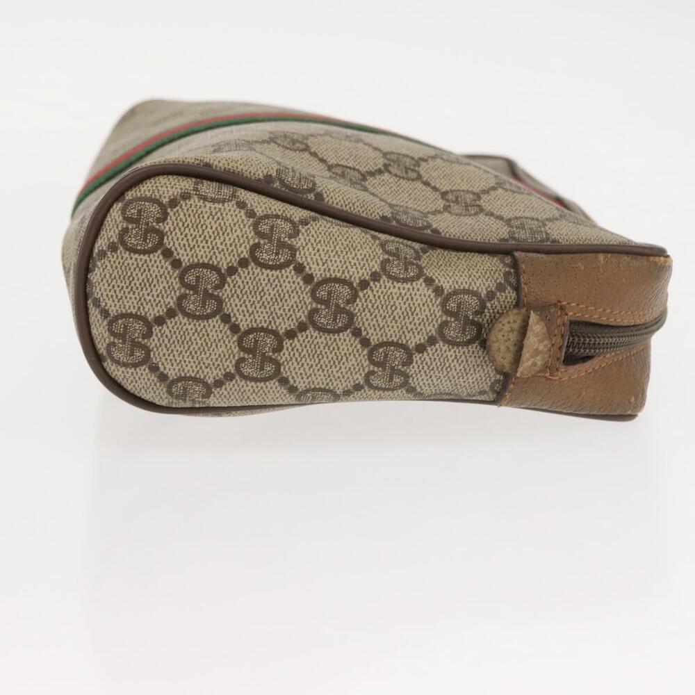 GUCCI GG Supreme Web Sherry Line Clutch Bag PVC Beige Gold 89 01 012 Auth BA7455 - Picture 3 of 16
